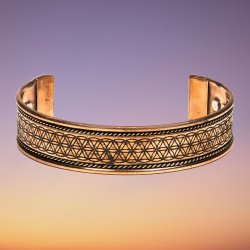 Brazalete de Cobre Magnético Flor de la Vida