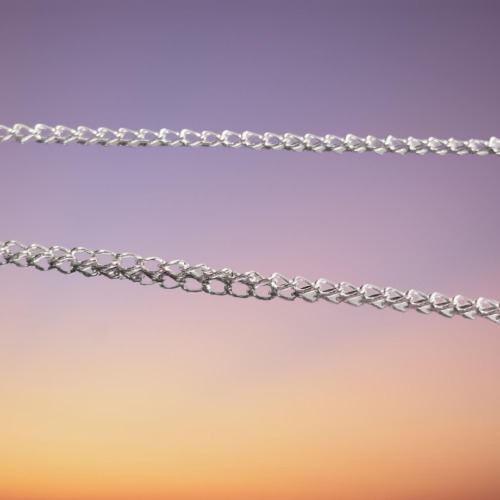 Cadena de Plata, Eslabón Trenza, 40cm
