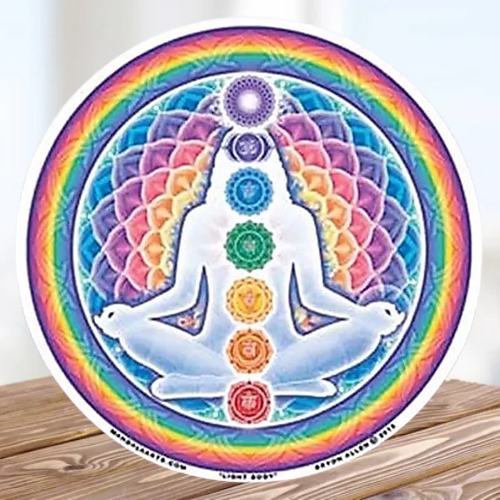 Pegatina del Cuerpo de Luz con Chakras