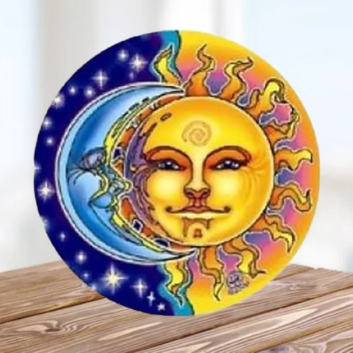 Pegatina del Sol y la Luna