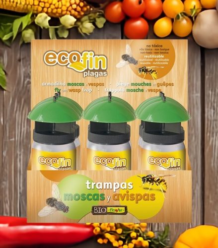 Trampa con cebo atrayente para moscas