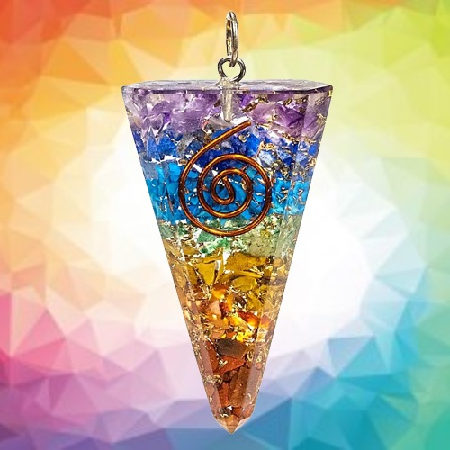 Colgante de Orgonita en Forma de cono Multicolor