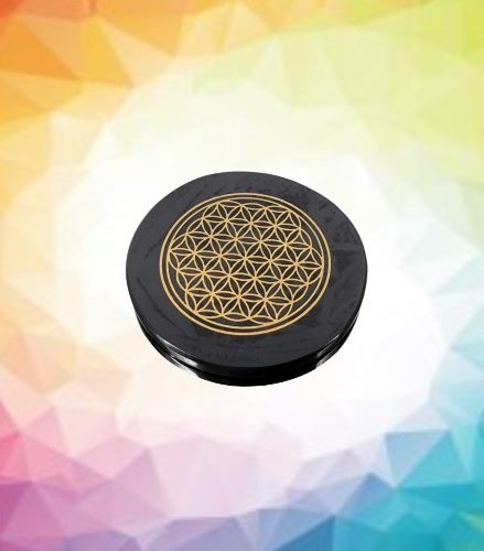 Placa de Obsidiana con Gravado de la Flor de la Vida