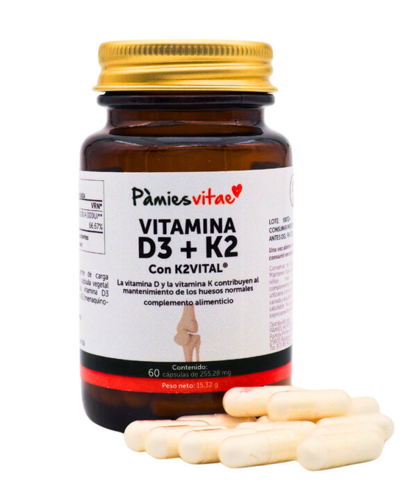 Vitamina D3 + K2 PV (60 cápsulas)