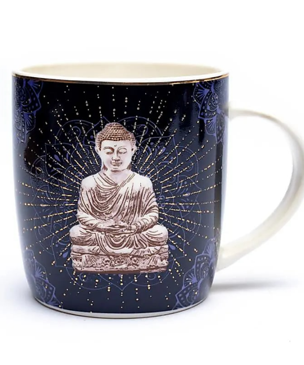 Taza de Té con Infusor Buda Azul