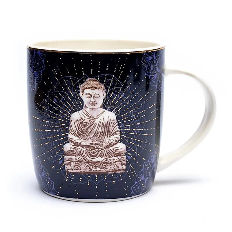 Taza de Té con Infusor Buda Azul