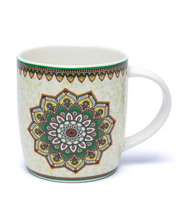 Taza de Té con Infusor Mandala Verde