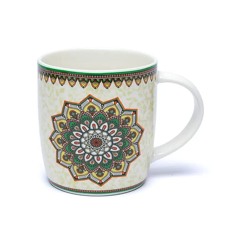 Taza de Té con Infusor Mandala Verde