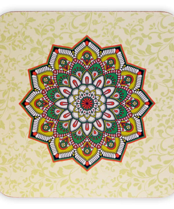 6 Posavasos con Mandala Verde
