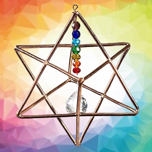 Merkaba con Cristal de Chakras para colgar