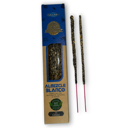 Incienso Ullas de Almizcle Blanco- White Musk - Hecho a mano - 25gr - Hecho en India - 100% Natural - ULLAS Incienso Orgánico