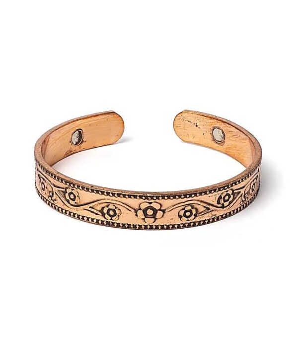 Pulsera magnética de cobre motivo floral