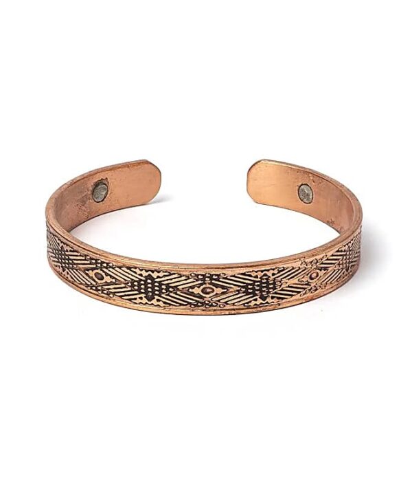 Pulsera magnética de cobre rayas entrecruzadas