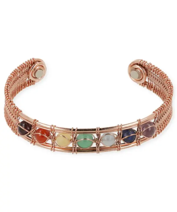 Pulsera magnética de cobre con piedras de chakras