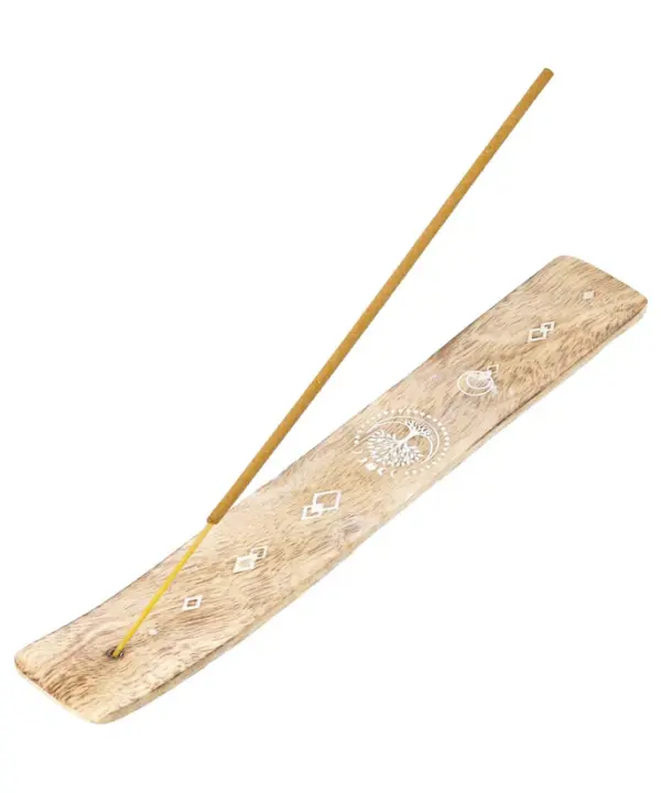 Portaincienso Árbol de la Vida Madera de Mango blanqueada